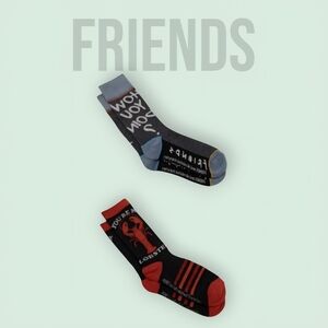 FRIENDS (2 Pair) Crew And Boot Socks Set